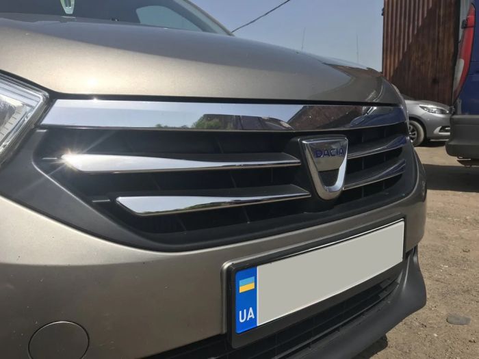 Хромированные накладки на решетку (4 шт, нержавейка) для Dacia Lodgy 2012-2022 гг