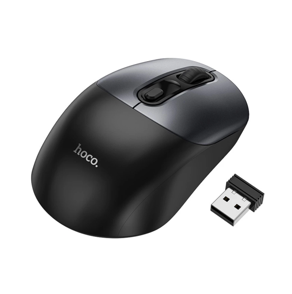 Маніпулятор миша HOCO GM28 2.4G business wireless mouse Black Metal Gray (6942007619684)