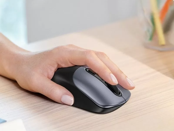 Маніпулятор миша HOCO GM28 2.4G business wireless mouse Black Metal Gray (6942007619684)