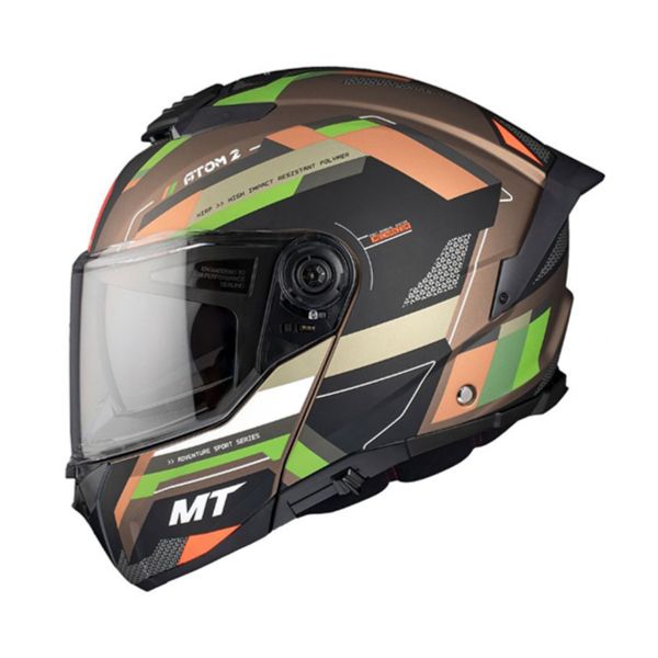Мотошолом MT ATOM 2 SV BAST A6 Matt Green S