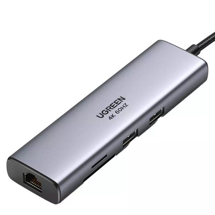 USB-хаб UGREEN CM512 USB-C to 2*USB3.0+HDMI+RJ45+SD&TF +PD port Converter (UGR-90568)