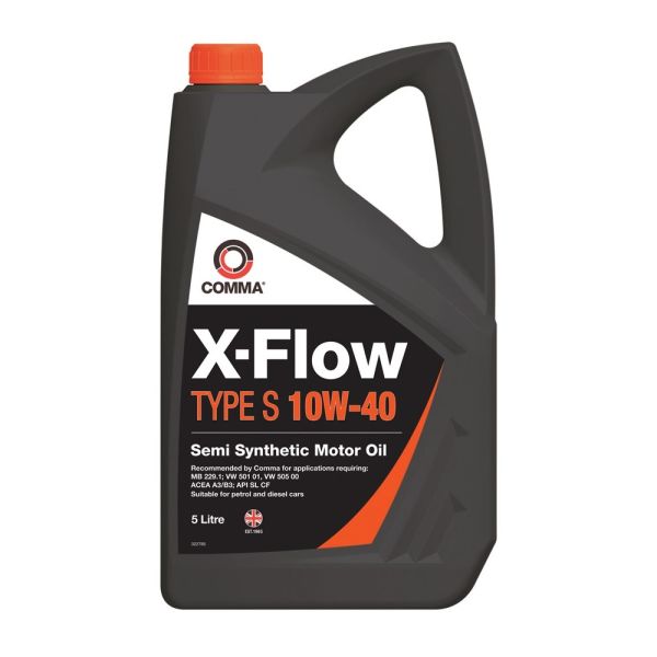 Легкомоторное масло Comma X-FLOW TYPE S 10W40 API SL CF ACEA A3 B3 5 литров (XFS5L)
