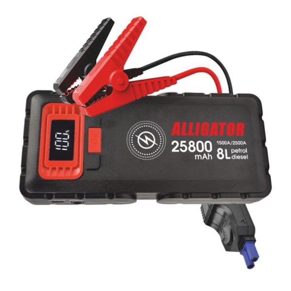 Авто бустер пусковое устройство Alligator Jump Starter 1500A 2500A 25800mAh Power Bank для авто (JS848)