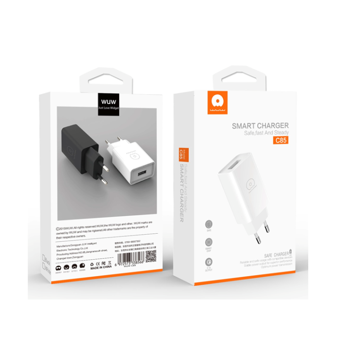 Мережевий зарядний пристрій WUW-C85 USB 2.0A white (6972573338566)