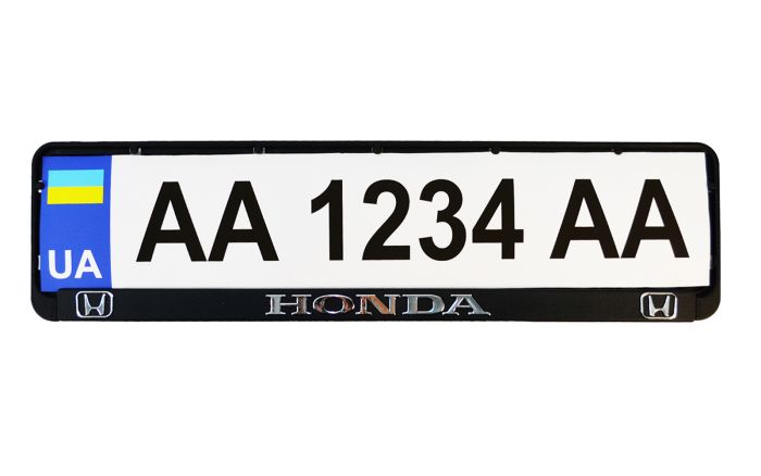 Рамка номерного знаку пластик з об'ємними літерами Honda 52х13,5х2см (2шт)
