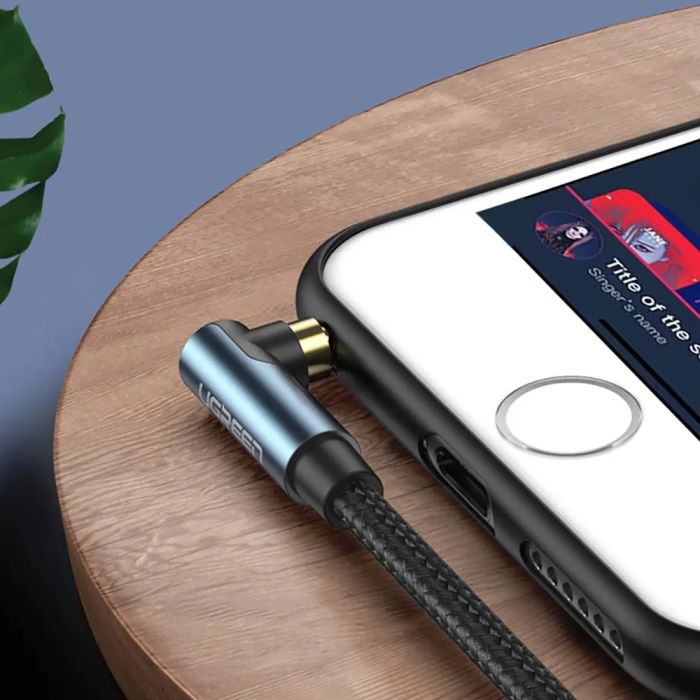 Аудіокабель UGREEN 3.5mm Male to 3.5mm Male Cable Gold Plated Metal Case with Braid 1m (Blue Black) (UGR-60179)