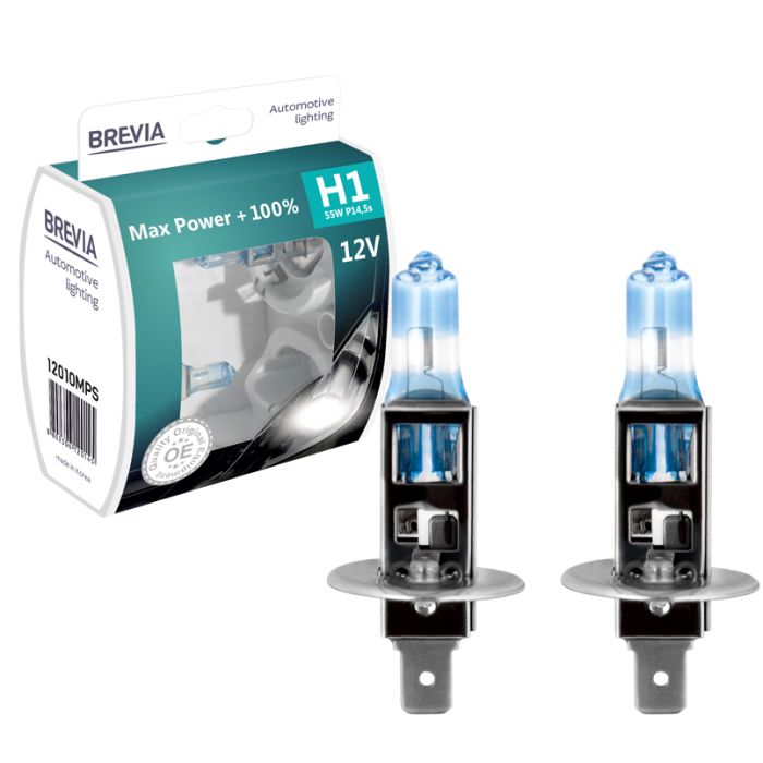 Галогенные автолампы Brevia H1 Max Power +100% (12010MPS)
