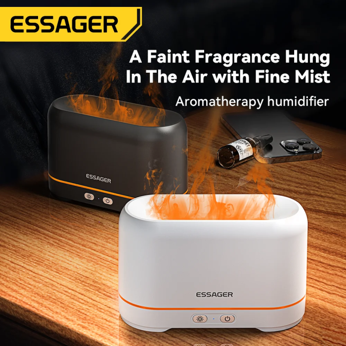 Зволожувач повітря ESSAGER Flame Aromatherapy Humidifier Black (EJSQ-HY01)