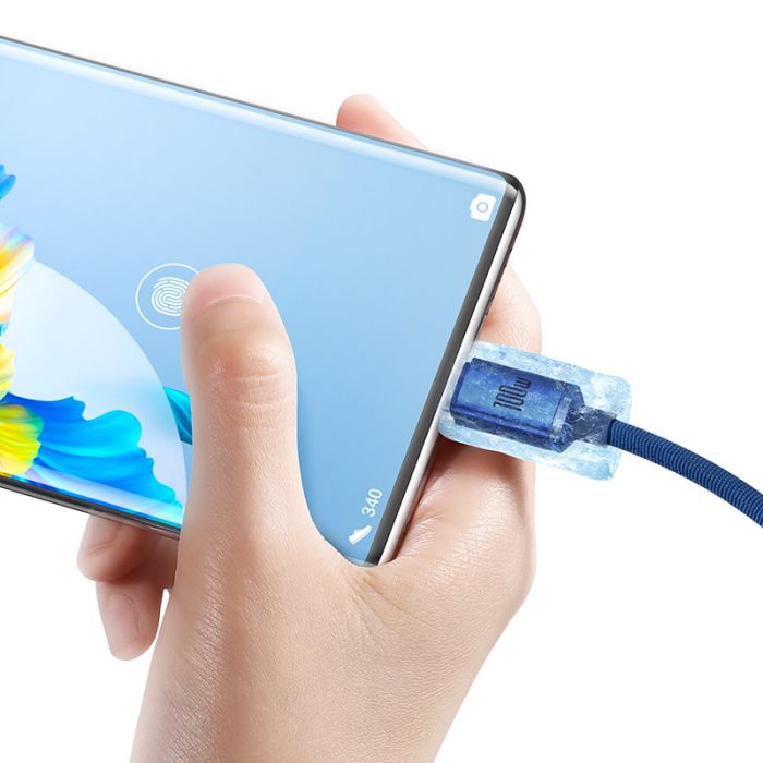 Кабель Baseus Crystal Shine Series Fast Charging Data Cable USB to Type-C 100W 2m Blue (CAJY000503)