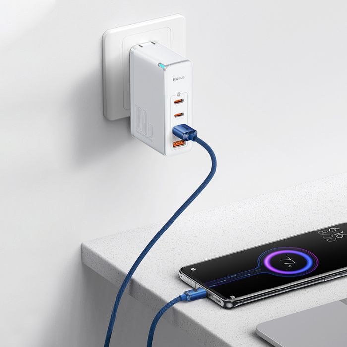 Кабель Baseus Crystal Shine Series Fast Charging Data Cable USB to Type-C 100W 2m Blue (CAJY000503)