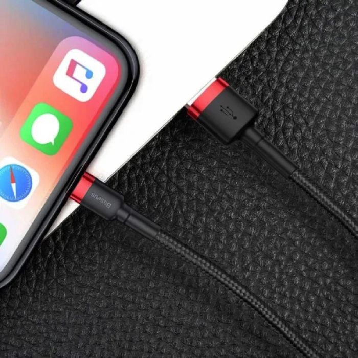 Кабель Baseus Cafule Cable USB For Lightning 1.5A 2m Red+Black (CALKLF-C19)