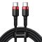Кабель Baseus Cafule PD2.0 100W flash charging Type-C For Type-C cable (20V 5A)2m Red+Black (CATKLF-AL91)