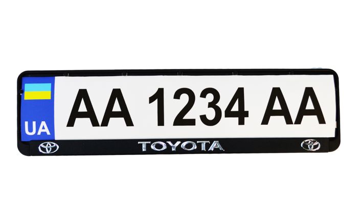 Рамка номерного знаку пластик з об'ємними літерами Toyota 52х13,5х2 см (2шт)