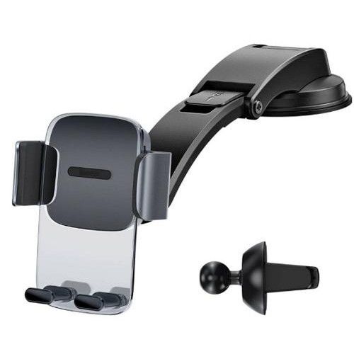 Автотримач для телефона Baseus Easy Control Clamp Car Mount Holder (A Set)  Black (SUYK000001)