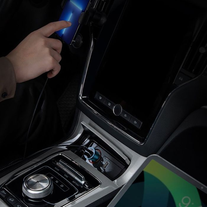 Автомобільний зарядний пристрій Baseus Golden Contactor Max Dual Fast Charger Car Charger U+C 60W Blue (CGJM000103)