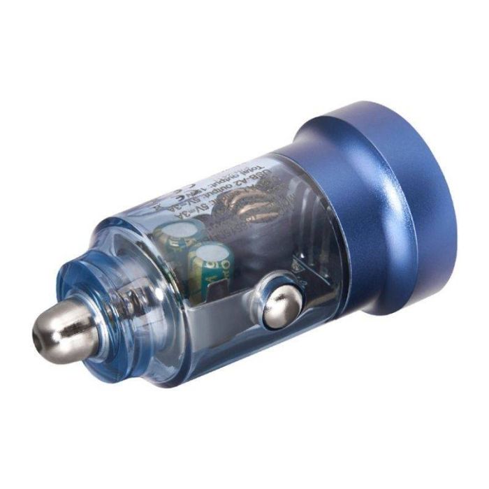 Зарядка для авто Brevia ePower DualDrive 15W 2xUSB-A прозрачный голубой (46515DUBL)