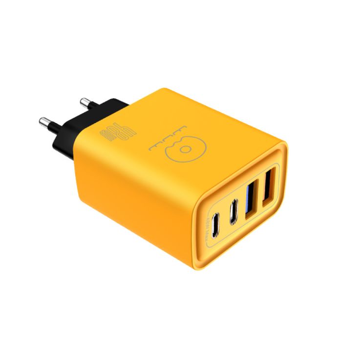 Мережевий зарядний пристрій WUW-C212 48W Charger 2 USB C +  2 USB C yellow (C212)