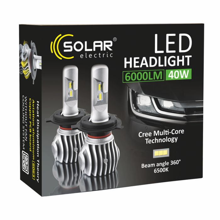 Светодиодные лампы НB4 для авто SOLAR Led автолампы 6500K 6000Lm (8604)