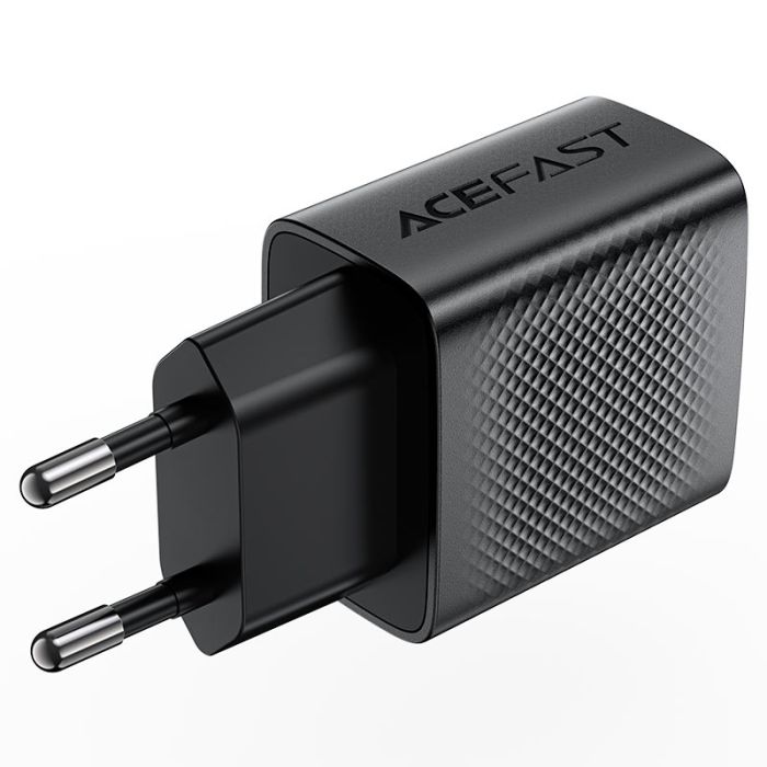 Мережевий зарядний пристрій ACEFAST A90 QC18W GaN single USB-A charger (EU) Black (6974316283249)