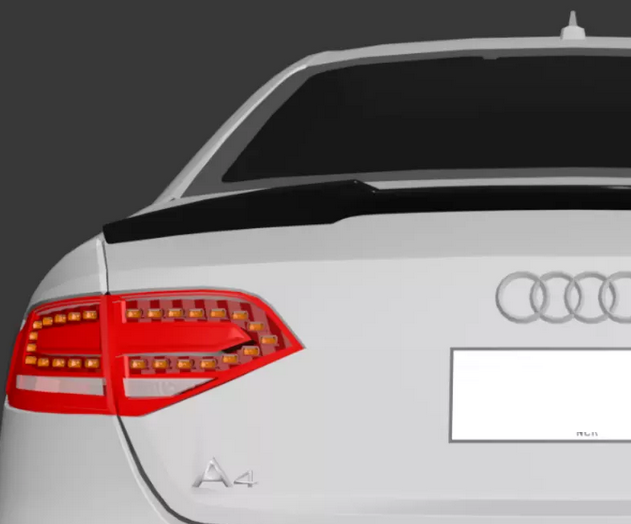 Спойлер на Audi A4 B8 стиль M4 черный глянцевый ABS-пластик (2008-2012)