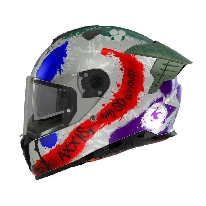 Мотошолом AXXIS HAWK SV EVO Sick Joke A2 Matt Grey XL