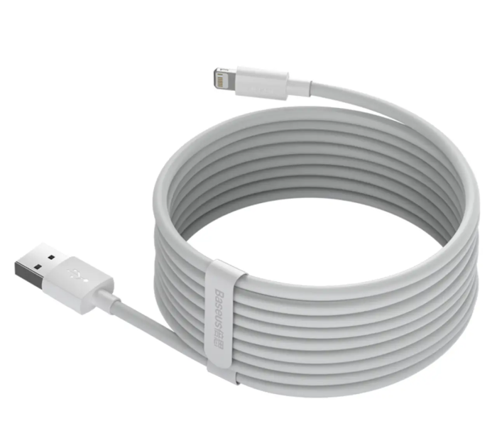 Кабель Baseus Simple Wisdom Data Cable Kit USB to iP 2.4A (2PCS/Set）1.5m White (TZCALZJ-02)