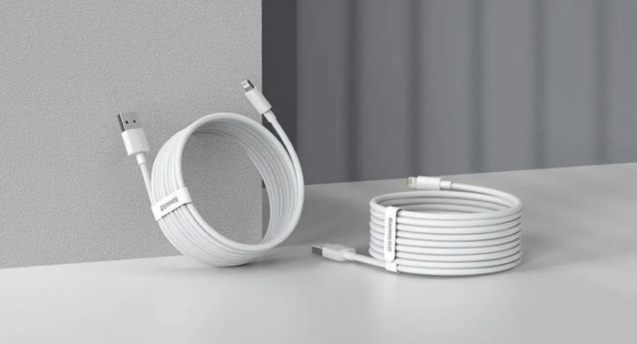 Кабель Baseus Simple Wisdom Data Cable Kit USB to iP 2.4A (2PCS/Set）1.5m White (TZCALZJ-02)