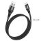 Кабель HOCO X50 USB to iP 2.4A, 1m, nylon, aluminum connectors, Black (6931474734198)