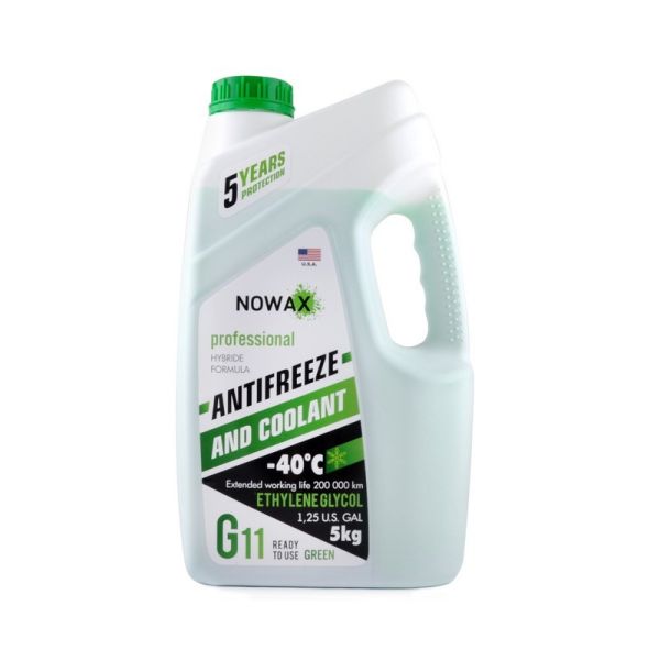Антифриз зелёный для систем охлаждения 5 кг Nowax артикул NX05003 (NX05003)