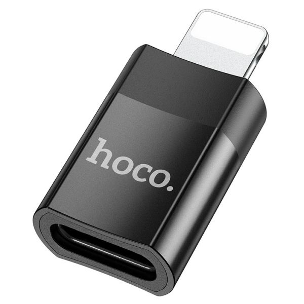 Адаптер HOCO UA17 iP Male to Type-C female USB2.0 adapter Black (6931474761996)