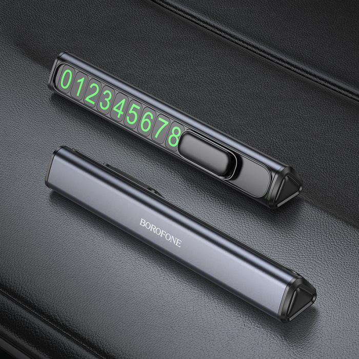 Паркувальна карта BOROFONE FC3 Ronny can hidden parking sign Black Metal Gray (6941991118760)