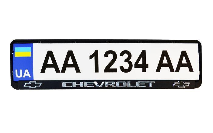 Рамка номерного знаку пластик з об'ємними літерами Chevrolet 52х13,5х2 см (2шт)