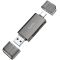 USB-хаб HOCO HB39 USB/Type-C 3.0 high-speed card reader Metal Gray (6942007604819)