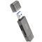 USB-хаб HOCO HB39 USB/Type-C 3.0 high-speed card reader Metal Gray (6942007604819)