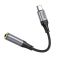 Аудiокабель HOCO LS36 Type-C to 3.5 female, nylon braid, 0.12m, Black (6942007608886)