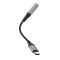 Аудiокабель HOCO LS36 Type-C to 3.5 female, nylon braid, 0.12m, Black (6942007608886)