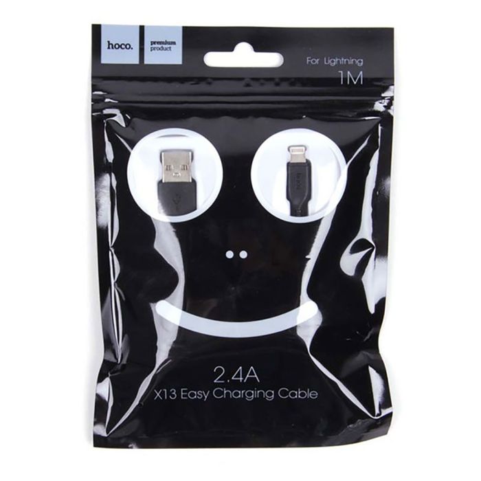 Кабель HOCO X13 USB to iP 2.4A, 1m, PVC, PVC connectors, Black (6957531061144)