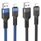 Кабель HOCO U110 USB to iP 2.4A, 1.2m, nylon, aluminum connectors, Black (6931474770561)