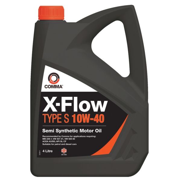 Легкомоторное масло Comma X-FLOW TYPE S 10W40 API SL CF ACEA A3 B3 4 литра (XFS4L)
