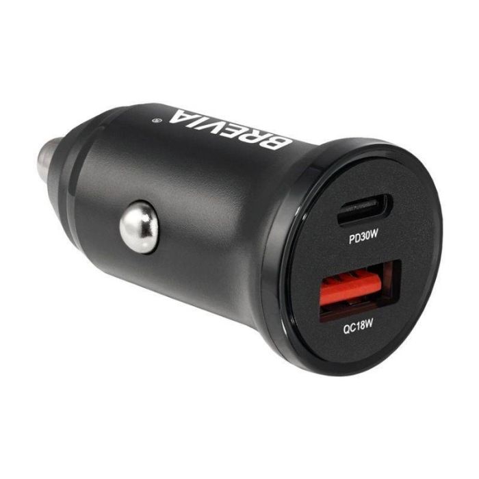 Зарядное устройство для авто Brevia ePower DualCharge 30W USB-C и USB-A черный (46430CAB)
