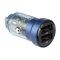 Зарядка для авто Brevia ePower DualDrive 15W 2xUSB-A прозрачный голубой (46515DUBL)