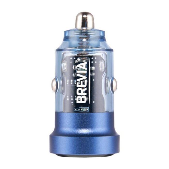 Зарядка для авто Brevia ePower DualDrive 15W 2xUSB-A прозрачный голубой (46515DUBL)