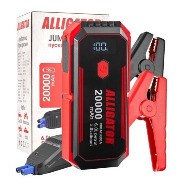 Пусковое устройство Alligator 12V 800-1600A Power Bank 20000mAh для авто JS843
