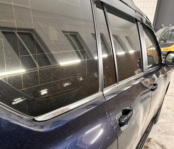 Окантовка Окон (6 шт, Нержавейка) OmsaLine - Итальянская Нержавейка для Toyota Land Cruiser Prado 150 2009-2023 гг