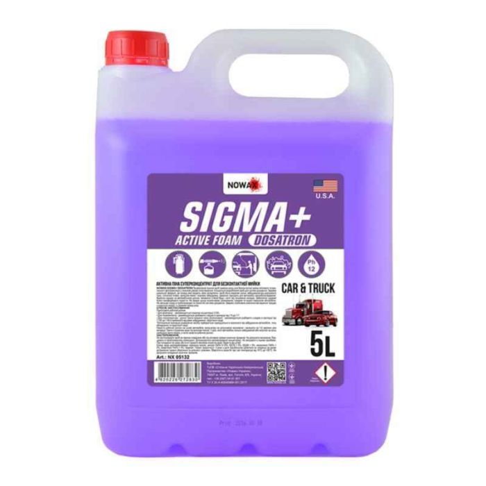 Концентрированная активная пена для бесконтактной автомойки 5л Nowax SIGMA Plus (NX05132)