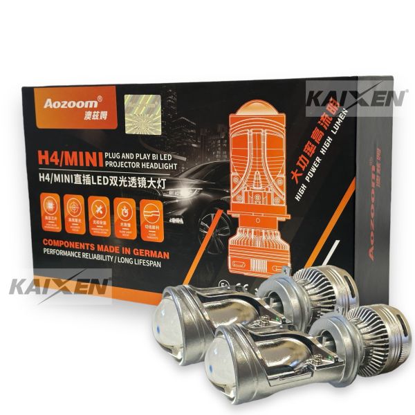 Світлодіодні лампи AOZOOM H4 з линзой  (рестайлинг 2024)