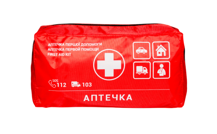 Аптечка медична автомобільна АМА-1 згідно ДСТУ 3961-2000 Poputchik (02-076-М) м'який футляр