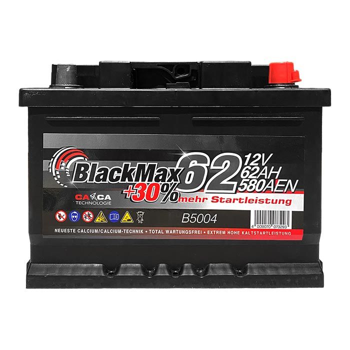 Автомобільний акумулятор BlackMax 6СТ-62Ah АзЕ (-/+) 580A (EN)
