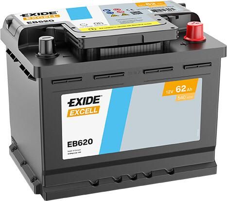 Автомобільний акумулятор EXIDE Excell 6СТ-62Ah АзЕ (-/+) 540A (EN)