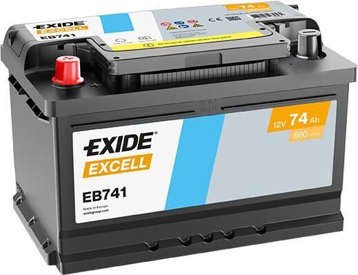 Автомобільний акумулятор EXIDE Excell 6СТ-74Ah Аз (+/-) 680A (EN)